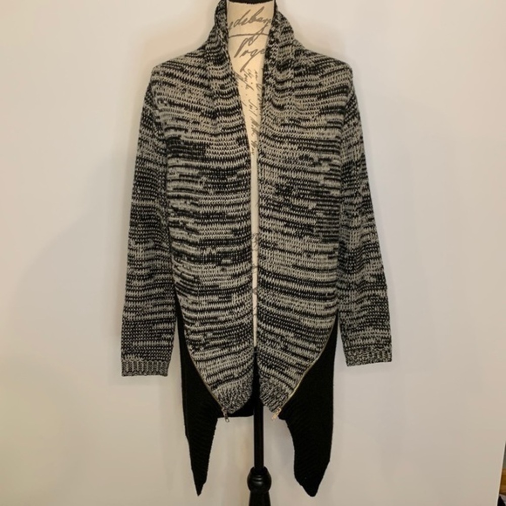 Anthropologie Curio marled cardigan sweater with zippers M